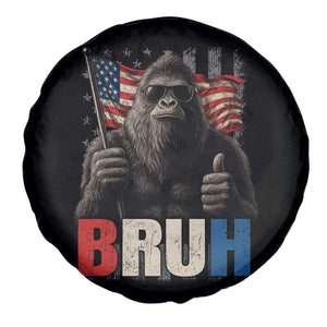 Funny 4th Of July Bigfoot Bruh Spare Tire Cover Patriotic Sasquatch American US Flag TS11 Print Your Wear