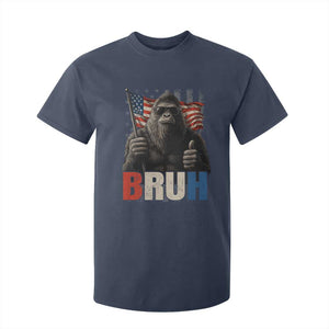 Funny 4th Of July Bigfoot Bruh T Shirt For Kid Patriotic Sasquatch American US Flag TS11 Navy Print Your Wear