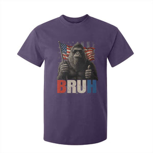 Funny 4th Of July Bigfoot Bruh T Shirt For Kid Patriotic Sasquatch American US Flag TS11 Purple Print Your Wear