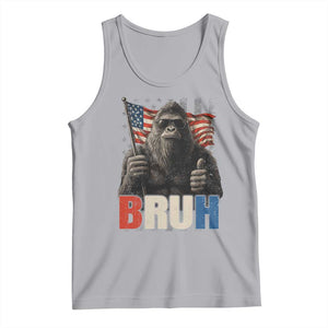 Funny 4th Of July Bigfoot Bruh Tank Top Patriotic Sasquatch American US Flag TS11 Athletic Heather Print Your Wear
