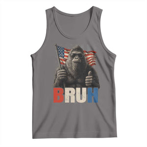 Funny 4th Of July Bigfoot Bruh Tank Top Patriotic Sasquatch American US Flag TS11 Deep Heather Print Your Wear