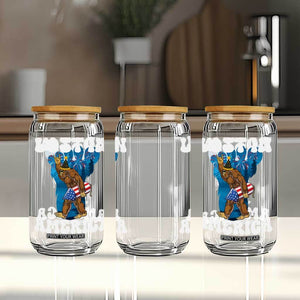 Funny 4th Of July Bigfoot Lost In America Glass Can Patriotic Sasquatch Rocket Footprint Fireworks TS11 Print Your Wear