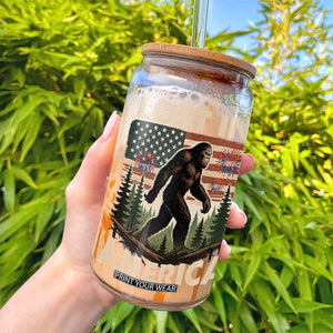 Funny 4th Of July Bigfoot Lost In America Glass Can Patriotic Sasquatch US Flag Fireworks TS11 Print Your Wear