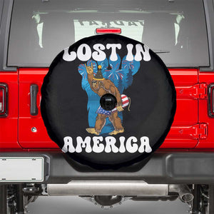Funny 4th Of July Bigfoot Lost In America Spare Tire Cover Patriotic Sasquatch Rocket Footprint Fireworks TS11 Black Print Your Wear
