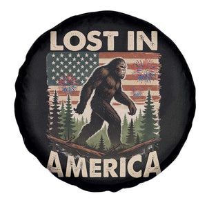 Funny 4th Of July Bigfoot Lost In America Spare Tire Cover Patriotic Sasquatch US Flag Fireworks TS11 Print Your Wear