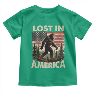 Funny 4th Of July Bigfoot Lost In America Toddler T Shirt Patriotic Sasquatch US Flag Fireworks TS11 Irish Green Print Your Wear