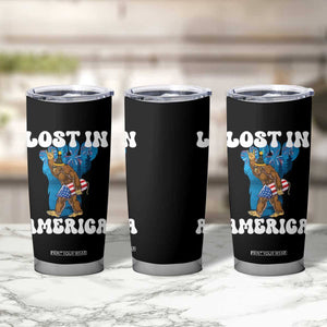 Funny 4th Of July Bigfoot Lost In America Tumbler Cup Patriotic Sasquatch Rocket Footprint Fireworks TS11 Print Your Wear