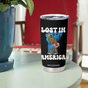 Funny 4th Of July Bigfoot Lost In America Tumbler Cup Patriotic Sasquatch Rocket Footprint Fireworks TS11 Print Your Wear