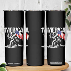 Funny 4th Of July Bigfoot Merica Skinny Tumbler Patriotic Sasquatch American US Flag TS11 Print Your Wear