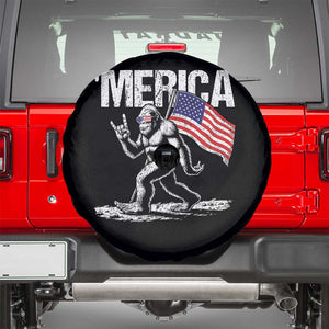 Funny 4th Of July Bigfoot Merica Spare Tire Cover Patriotic Sasquatch American US Flag TS11 Black Print Your Wear