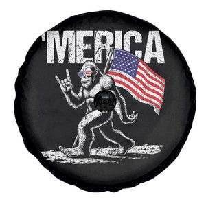 Funny 4th Of July Bigfoot Merica Spare Tire Cover Patriotic Sasquatch American US Flag TS11 Print Your Wear