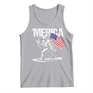 Funny 4th Of July Bigfoot Merica Tank Top Patriotic Sasquatch American US Flag TS11 Athletic Heather Print Your Wear