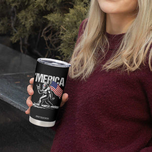 Funny 4th Of July Bigfoot Merica Tumbler Cup Patriotic Sasquatch American US Flag TS11 Print Your Wear