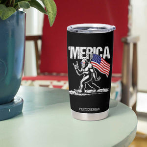 Funny 4th Of July Bigfoot Merica Tumbler Cup Patriotic Sasquatch American US Flag TS11 Print Your Wear