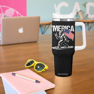 Funny 4th Of July Bigfoot Merica Tumbler With Handle Patriotic Sasquatch American US Flag TS11 Print Your Wear