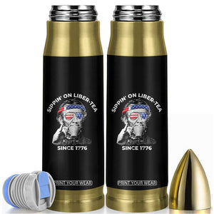 Funny 4th Of July Bullet Tumbler Sippin On Liber Tea Liberty Abe Lincoln 1776 USA Flag TS10 Black Print Your Wear