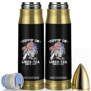 Funny 4th Of July Bullet Tumbler Sippin On Liber Tea Liberty Ben Franklin 1776 USA Flag TS10 Black Print Your Wear