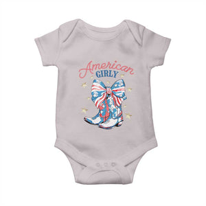 Funny 4th Of July Country Cowgirl Baby Onesie American Girly Western Cowboy Boots TS11 Ice Gray Print Your Wear