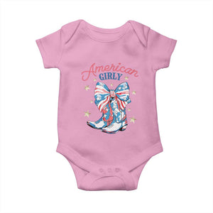 Funny 4th Of July Country Cowgirl Baby Onesie American Girly Western Cowboy Boots TS11 Light Pink Print Your Wear