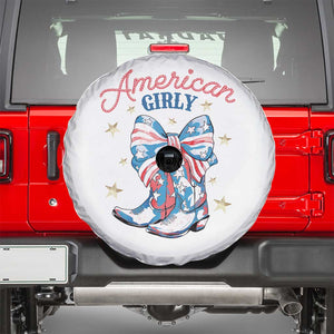 Funny 4th Of July Country Cowgirl Spare Tire Cover American Girly Western Cowboy Boots TS11 White Print Your Wear