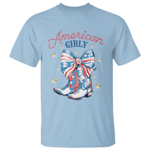 Funny 4th Of July Country Cowgirl T Shirt American Girly Western Cowboy Boots TS11 Light Blue Print Your Wear