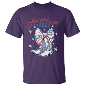 Funny 4th Of July Country Cowgirl T Shirt American Girly Western Cowboy Boots TS11 Purple Print Your Wear