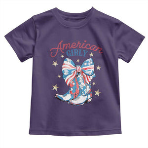 Funny 4th Of July Country Cowgirl Toddler T Shirt American Girly Western Cowboy Boots TS11 Purple Print Your Wear
