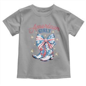 Funny 4th Of July Country Cowgirl Toddler T Shirt American Girly Western Cowboy Boots TS11 Sport Gray Print Your Wear