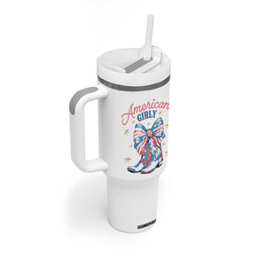 Funny 4th Of July Country Cowgirl Tumbler With Handle American Girly Western Cowboy Boots TS11 Print Your Wear