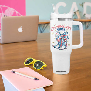 Funny 4th Of July Country Cowgirl Tumbler With Handle American Girly Western Cowboy Boots TS11 Print Your Wear
