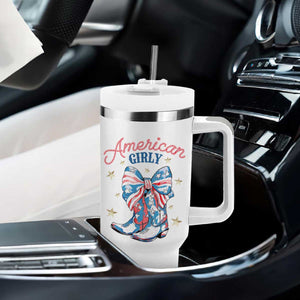 Funny 4th Of July Country Cowgirl Tumbler With Handle American Girly Western Cowboy Boots TS11 Print Your Wear
