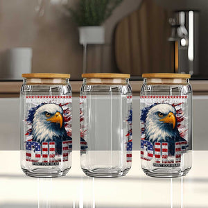 Funny 4th Of July DILF Damn I Love Freedom Glass Can Vintage Bald Eagle 4th Of July TS11 Print Your Wear