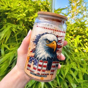 Funny 4th Of July DILF Damn I Love Freedom Glass Can Vintage Bald Eagle 4th Of July TS11 Print Your Wear