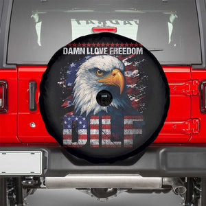 Funny 4th Of July DILF Damn I Love Freedom Spare Tire Cover Vintage Bald Eagle 4th Of July TS11 Black Print Your Wear