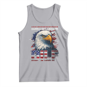 Funny 4th Of July DILF Damn I Love Freedom Tank Top Vintage Bald Eagle 4th Of July TS11 Athletic Heather Print Your Wear