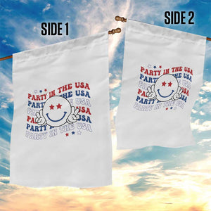 Funny 4th Of July Garden Flag Party In The USA Smiling Face Retro Groovy TS02 Print Your Wear