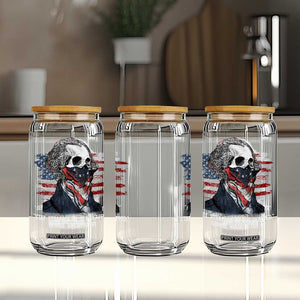 Funny 4th Of July Glass Can George Washington Stay Strapped Or Get Clapped USA Flag TS10 Print Your Wear