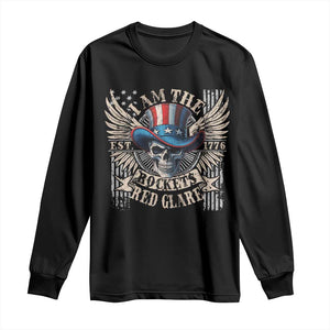 Funny 4th Of July Patriotic Skull Long Sleeve Shirt I Am The Rockets Red Glare EST 1776 TS11 Black Print Your Wear
