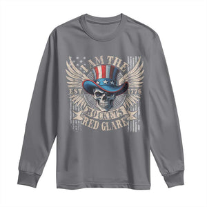 Funny 4th Of July Patriotic Skull Long Sleeve Shirt I Am The Rockets Red Glare EST 1776 TS11 Charcoal Print Your Wear