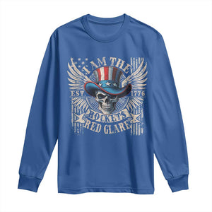 Funny 4th Of July Patriotic Skull Long Sleeve Shirt I Am The Rockets Red Glare EST 1776 TS11 Royal Blue Print Your Wear
