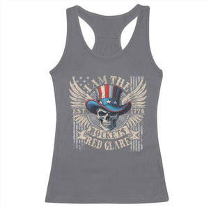 Funny 4th Of July Patriotic Skull Racerback Tank Top I Am The Rockets Red Glare EST 1776 TS11 Charcoal Print Your Wear