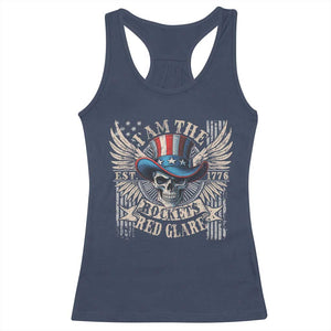 Funny 4th Of July Patriotic Skull Racerback Tank Top I Am The Rockets Red Glare EST 1776 TS11 Navy Print Your Wear