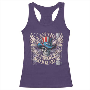 Funny 4th Of July Patriotic Skull Racerback Tank Top I Am The Rockets Red Glare EST 1776 TS11 Purple Print Your Wear