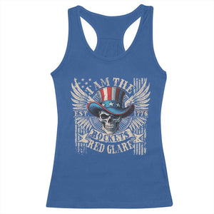 Funny 4th Of July Patriotic Skull Racerback Tank Top I Am The Rockets Red Glare EST 1776 TS11 Royal Blue Print Your Wear