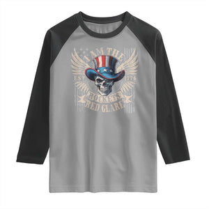 Funny 4th Of July Patriotic Skull Raglan Shirt I Am The Rockets Red Glare EST 1776 TS11 Sport Gray Black Print Your Wear