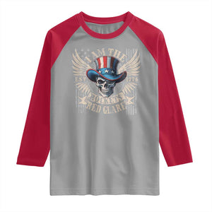 Funny 4th Of July Patriotic Skull Raglan Shirt I Am The Rockets Red Glare EST 1776 TS11 Sport Gray Red Print Your Wear