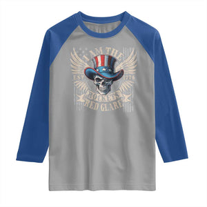 Funny 4th Of July Patriotic Skull Raglan Shirt I Am The Rockets Red Glare EST 1776 TS11 Sport Gray Royal Print Your Wear