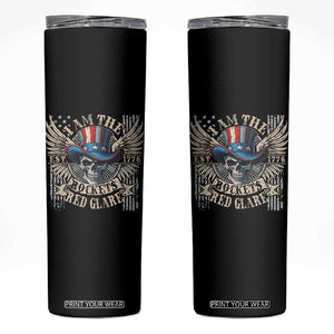 Funny 4th Of July Patriotic Skull Skinny Tumbler I Am The Rockets Red Glare EST 1776 TS11 Black Print Your Wear