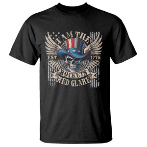 Funny 4th Of July Patriotic Skull T Shirt I Am The Rockets Red Glare EST 1776 TS11 Black Print Your Wear