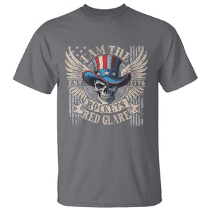 Funny 4th Of July Patriotic Skull T Shirt I Am The Rockets Red Glare EST 1776 TS11 Charcoal Print Your Wear